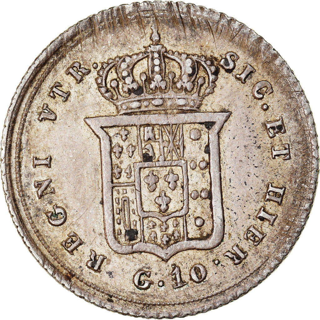 Moneta, STATI ITALIANI, NAPLES, Ferdinando II, 10 Grana, 1856, Naples, SPL-