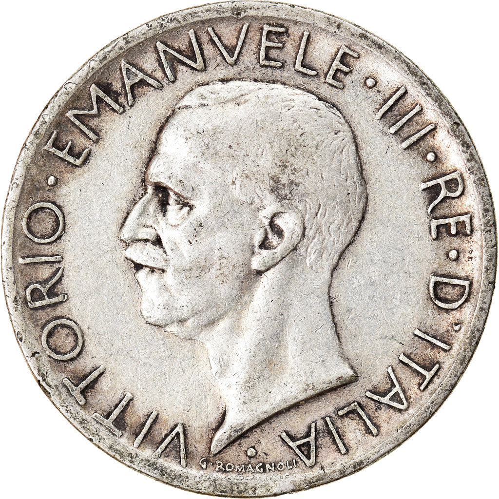 Coin, Italy, Vittorio Emanuele III, 5 Lire, 1927, Rome, VF(30-35), Silver