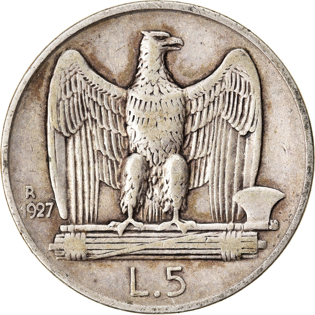 Monnaie, Italie, Vittorio Emanuele III, 5 Lire, 1927, Rome, TB+, Argent, KM:67.2