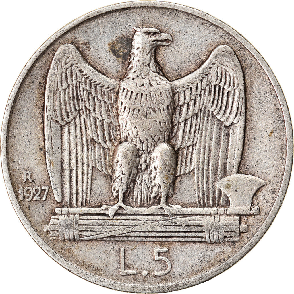 Munten, Italië, Vittorio Emanuele III, 5 Lire, 1927, Rome, FR+, Zilver, KM:67.2