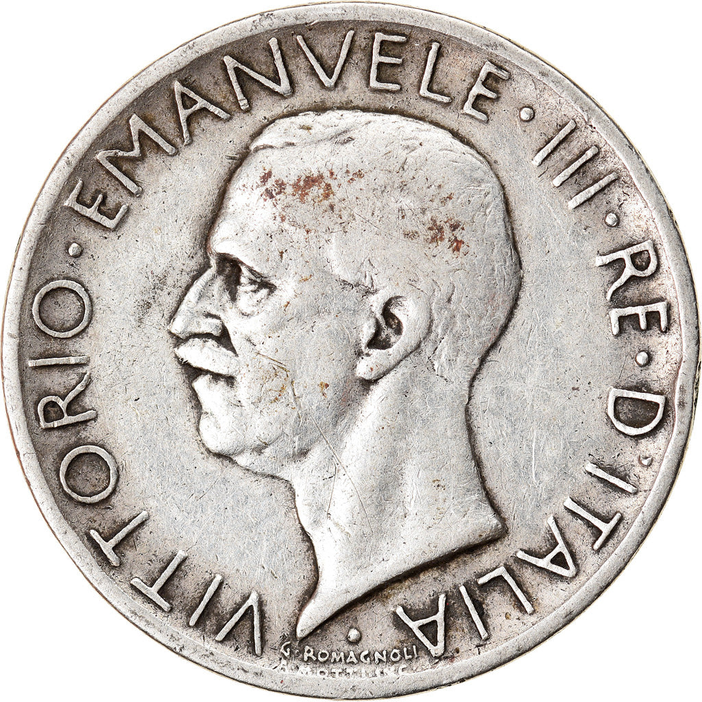 Münze, Italien, Vittorio Emanuele III, 5 Lire, 1927, Rome, S+, Silber, KM:67.2