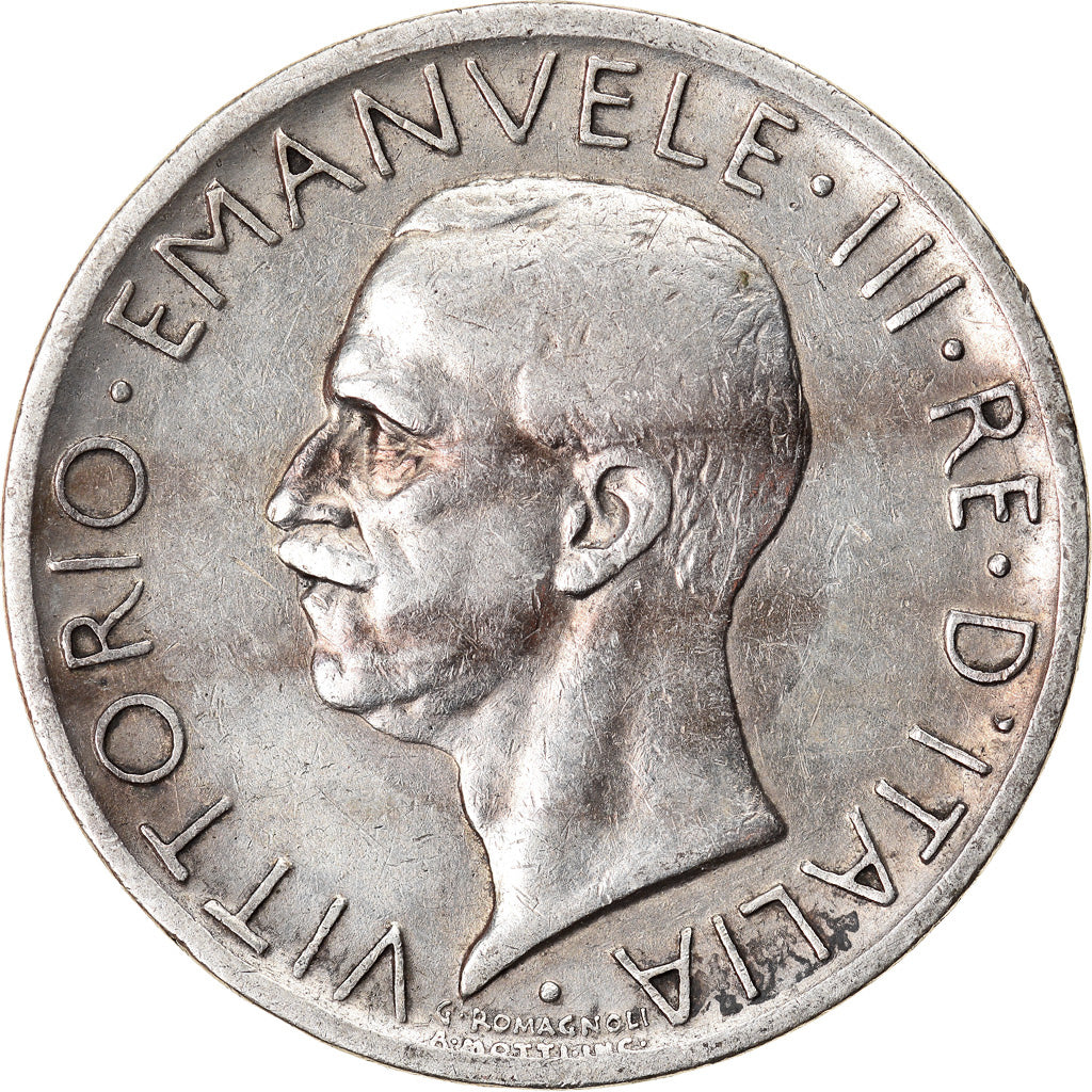 Moneta, Italia, Vittorio Emanuele III, 5 Lire, 1927, Rome, MB+, Argento, KM:67.2