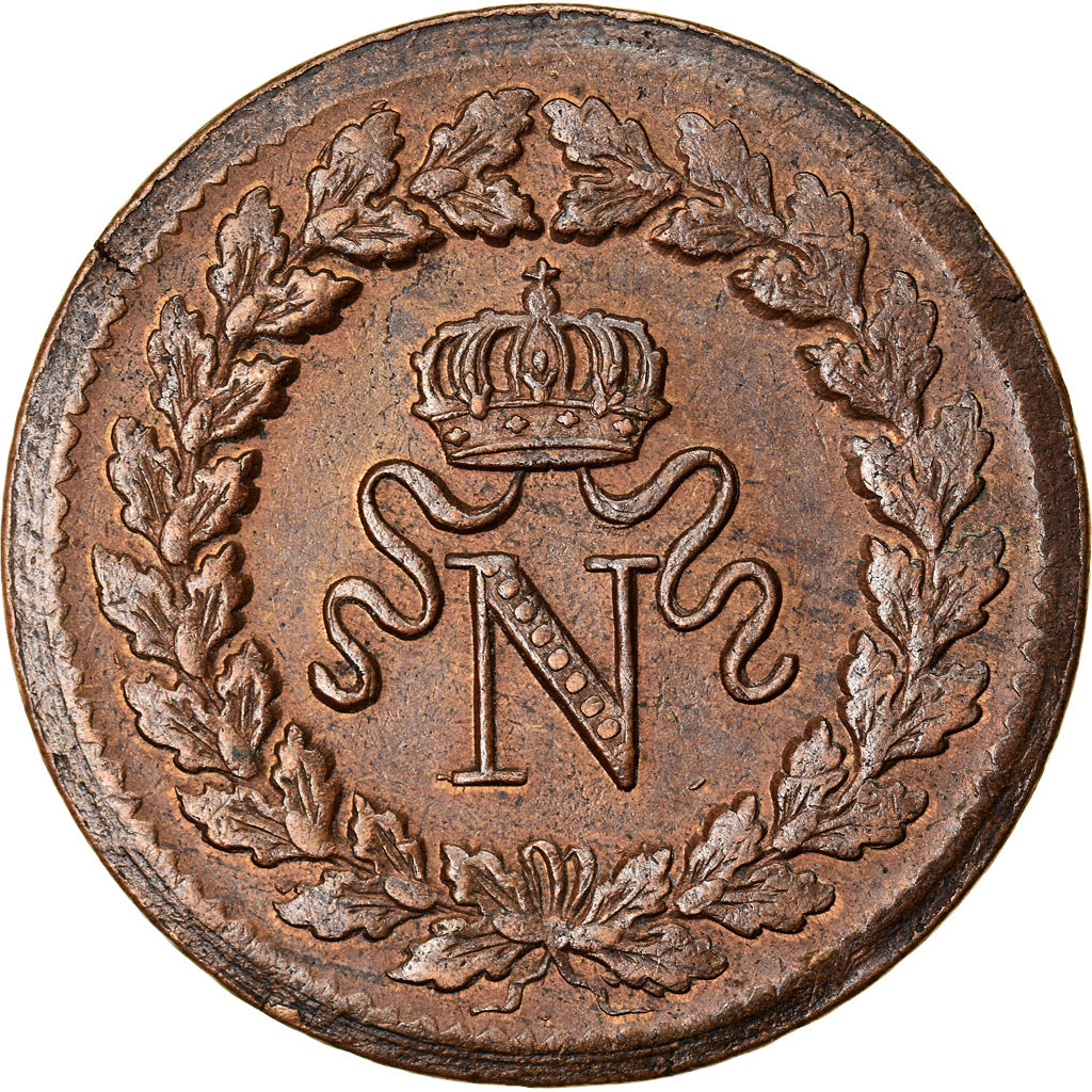 Moneta, Francia, Napoléon I, Decime, 1814, Strasbourg, SPL, Bronzo, KM:700