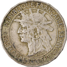 Coin, Guadeloupe, Franc, 1921, VF(30-35), Copper-nickel, KM:46, Lecompte:57