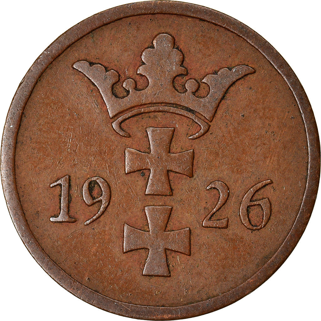 Munten, DANZIG, 2 Pfennig, 1923, ZF, Bronze, KM:141