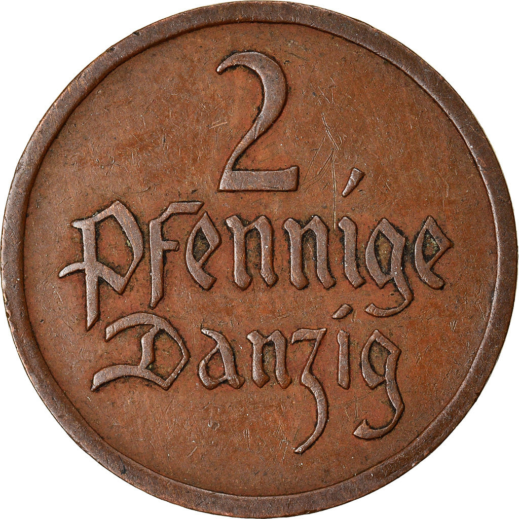 Munten, DANZIG, 2 Pfennig, 1923, ZF, Bronze, KM:141