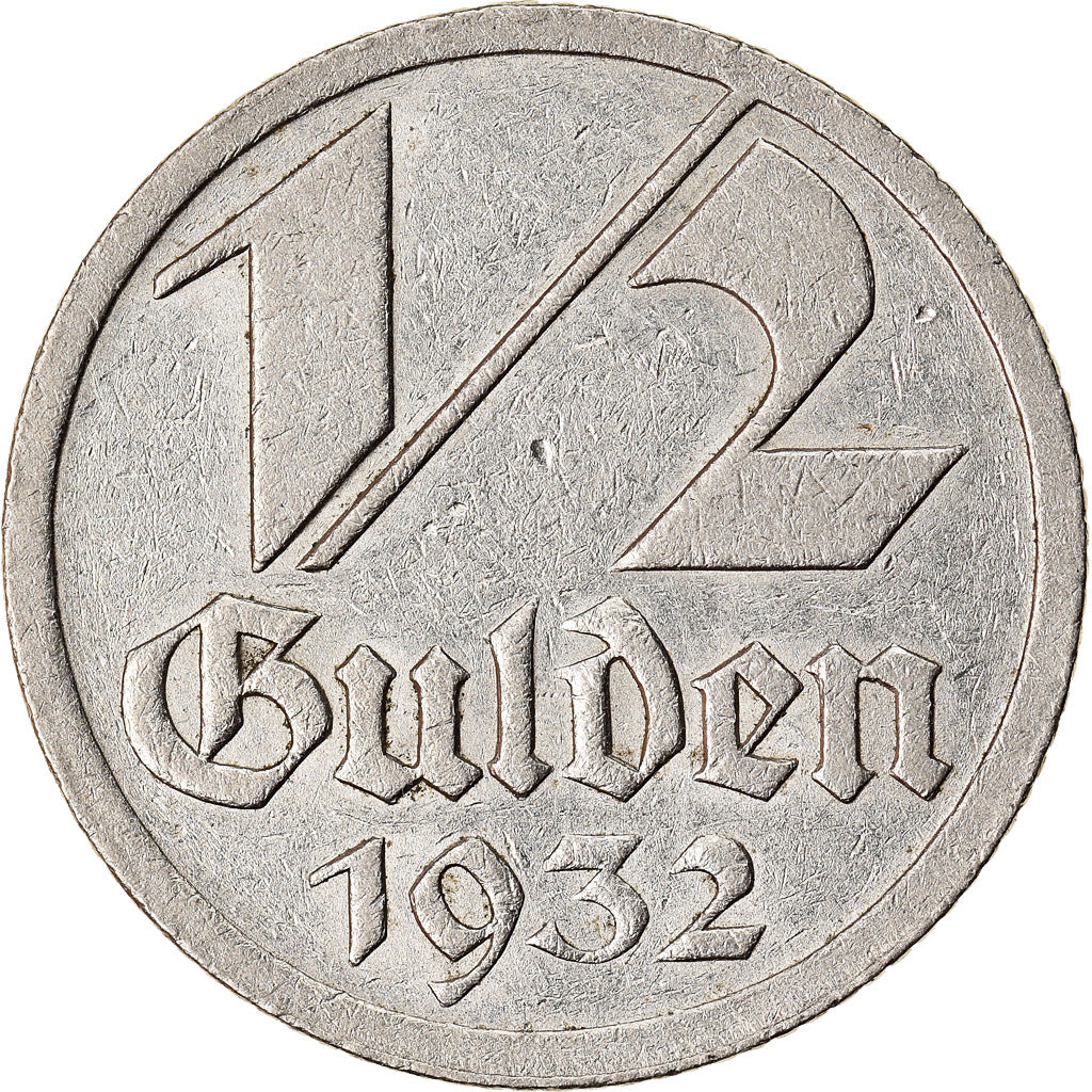 Münze, DANZIG, 1/2 Gulden, 1932, SS, Nickel, KM:153