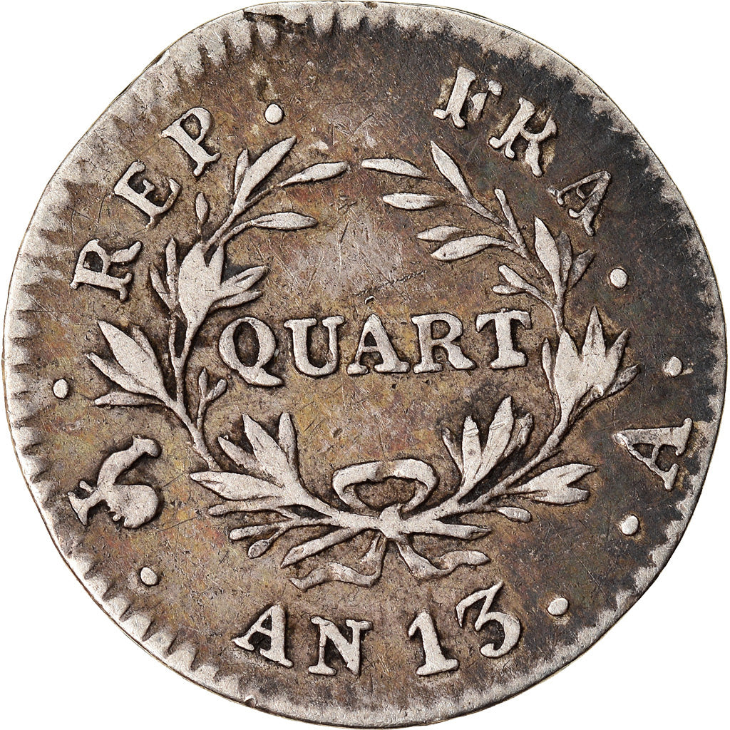 Moneda, Francia, Napoléon I, 1/4 Franc, AN 13, Paris, MBC, Plata, KM:654.1