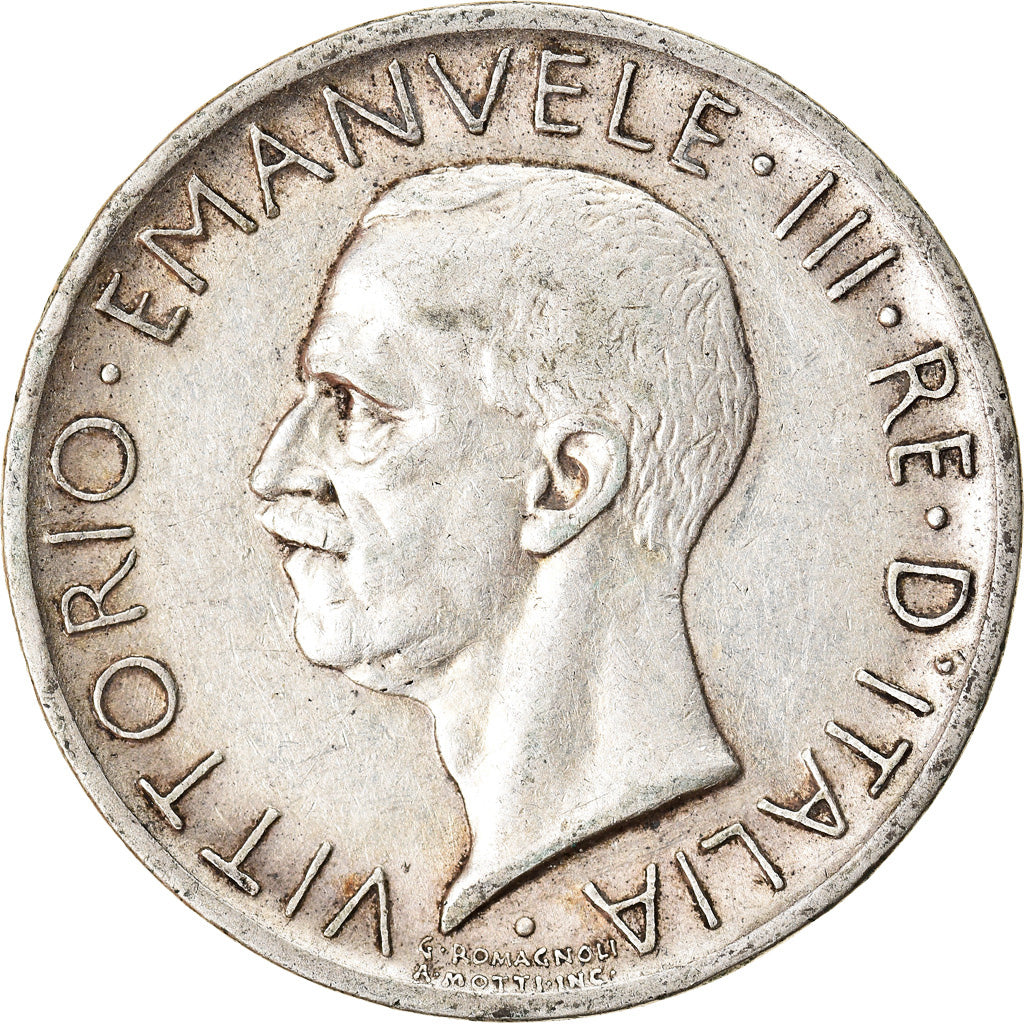Moeda, Itália, Vittorio Emanuele III, 5 Lire, 1927, Rome, EF(40-45), Prata