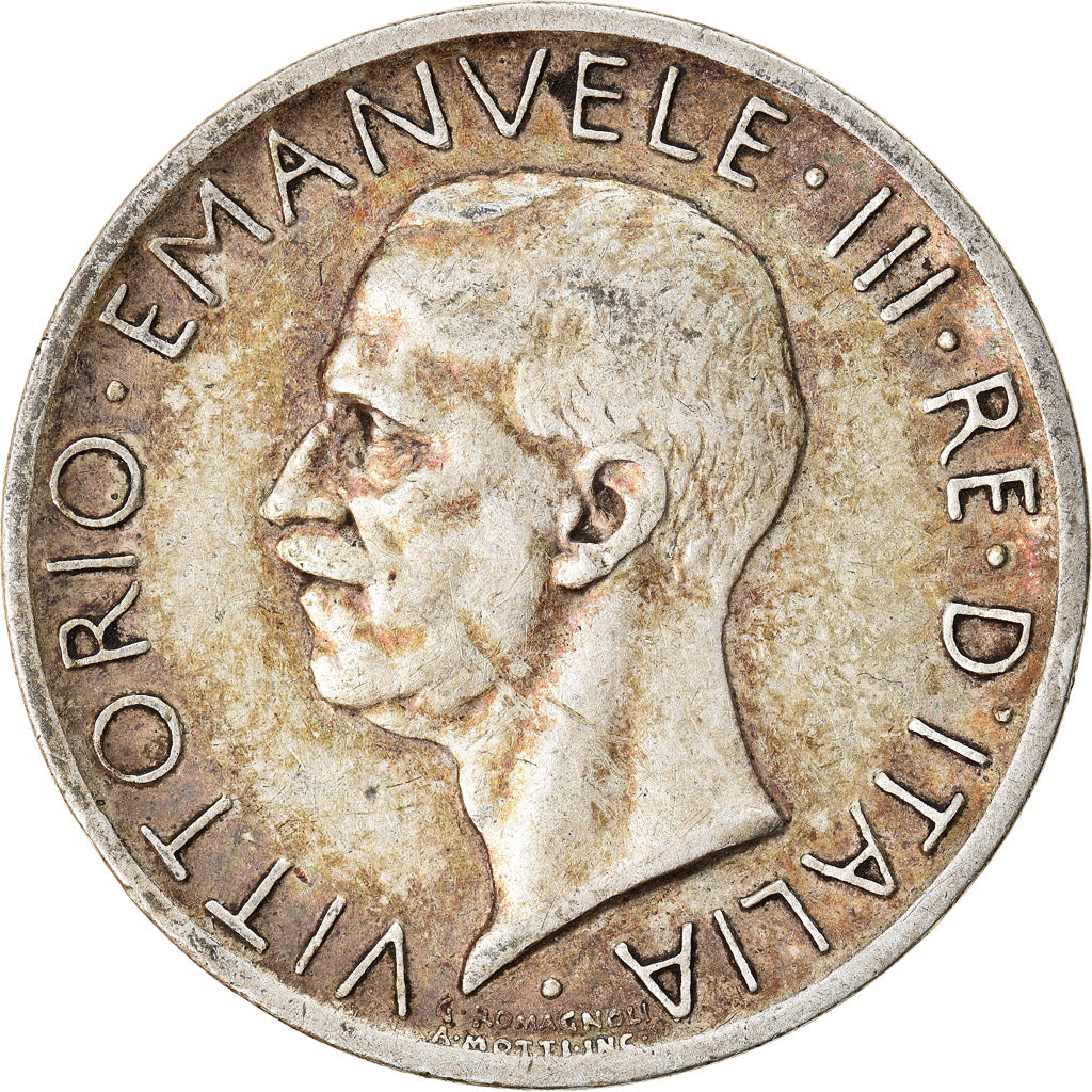 Moneda, Italia, Vittorio Emanuele III, 5 Lire, 1927, Rome, MBC, Plata, KM:67.2