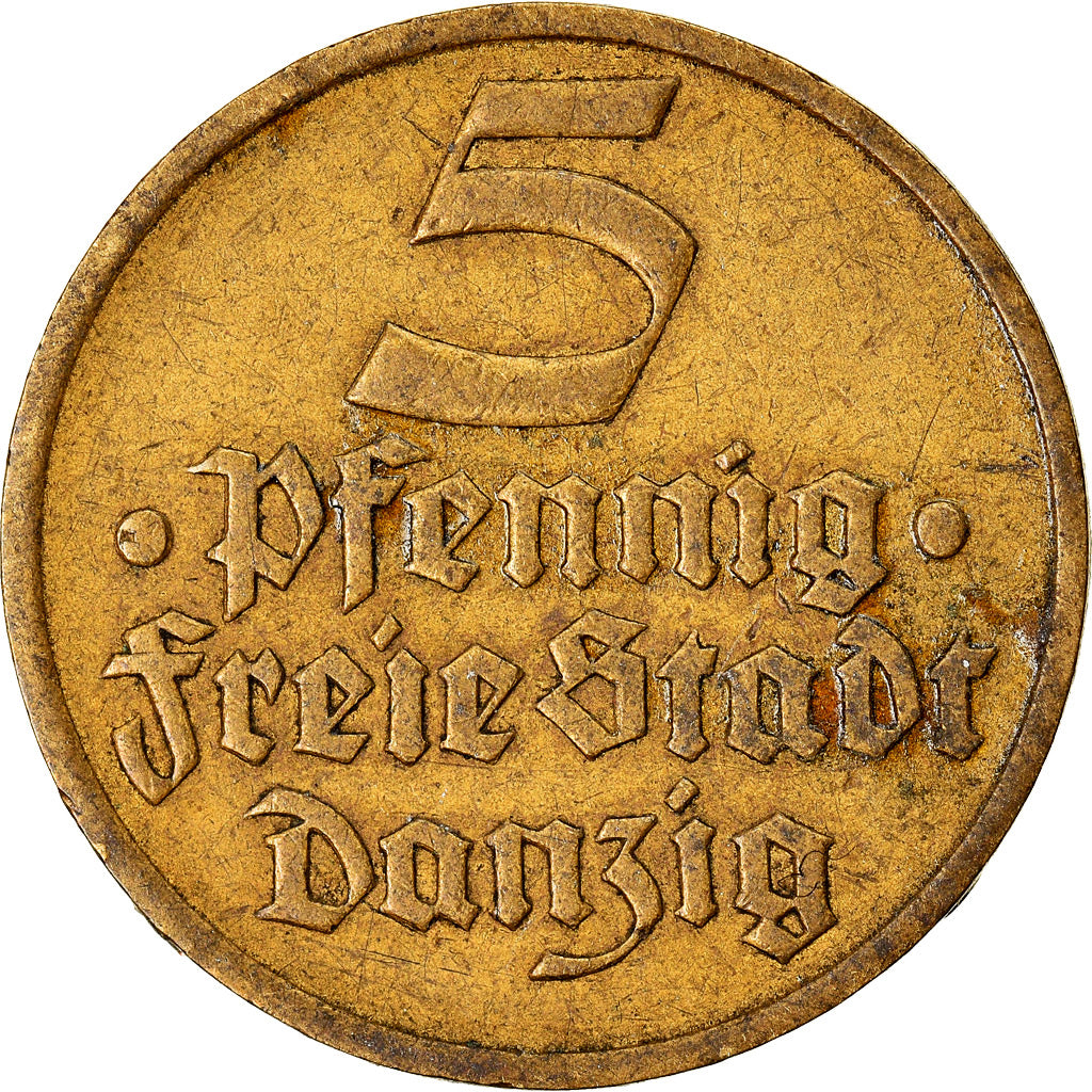 Coin, DANZIG, 5 Pfennig, 1932, EF(40-45), Aluminum-Bronze, KM:151