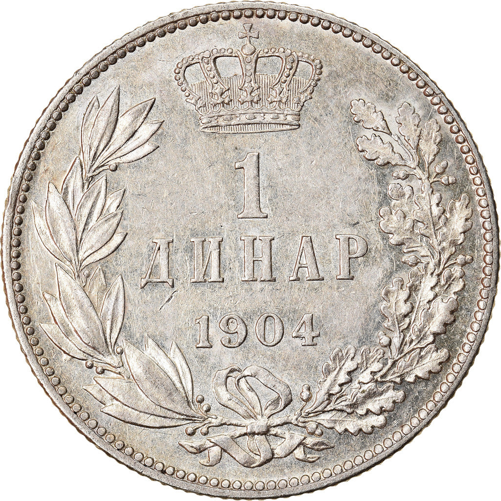 Monnaie, Serbie, Peter I, Dinar, 1904, TTB+, Argent, KM:25.1