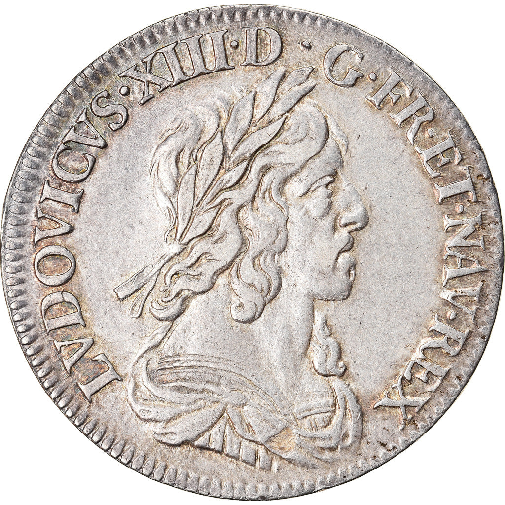 Moneta, Francja, Louis XIII, 1/4 Écu 2e poinçon de Warin, buste drapé et