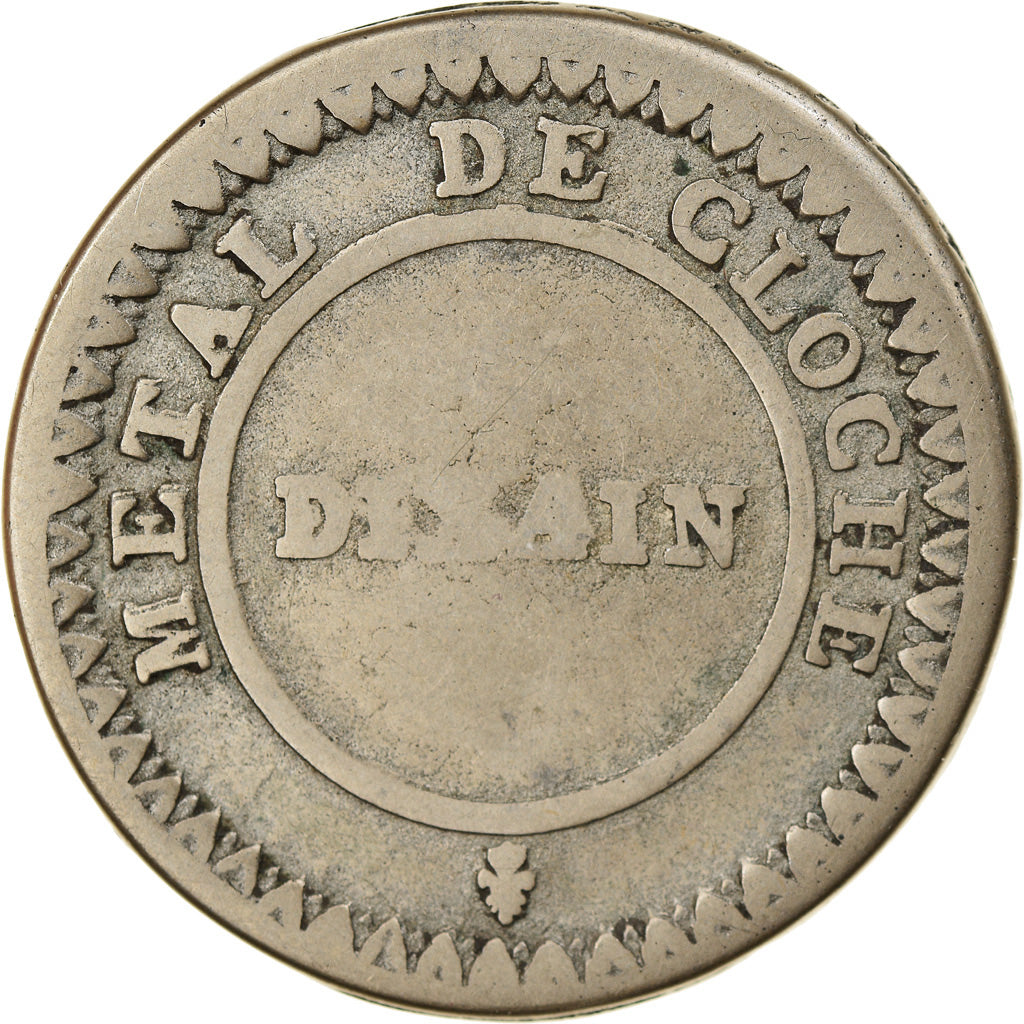 Moneda, Francia, Dixain de Rochon, 1791, Lyon, MBC+, Métal de cloche