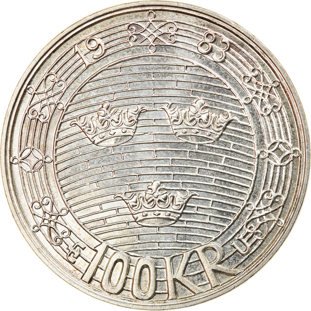 Coin, Sweden, Carl XVI Gustaf, 100 Kronor, 1983, MS(63), Silver, KM:861