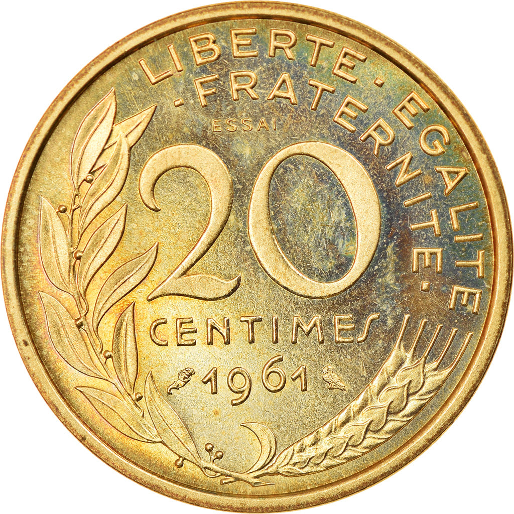 Moneda, Francia, Essai de Dieudonné, 20 Centimes, 1961, Paris, ESSAI, SC