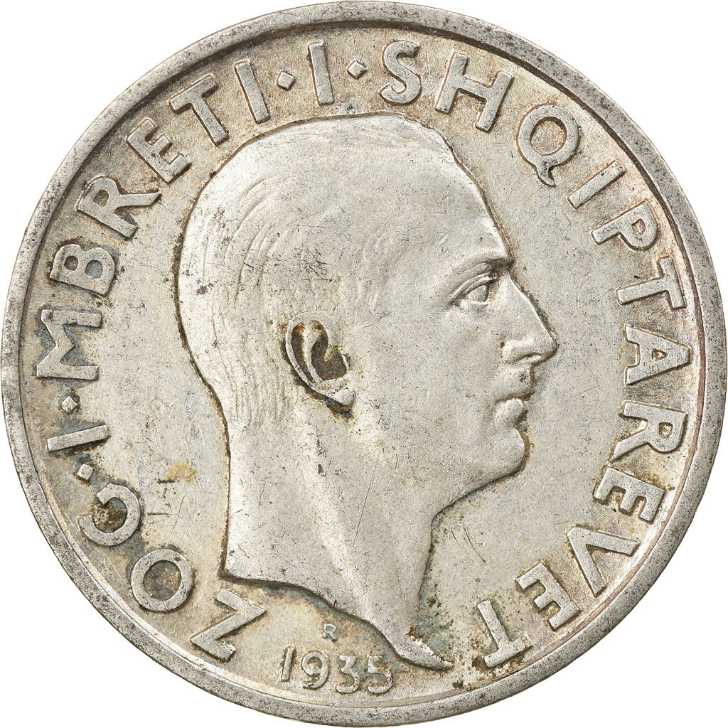 Moneta, Albania, Zog I, Frang Ar, 1935, Rome, SPL-, Argento, KM:16