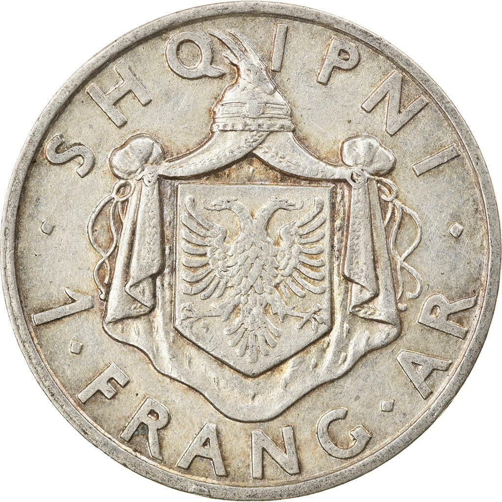 Moneta, Albania, Zog I, Frang Ar, 1935, Rome, SPL-, Argento, KM:16