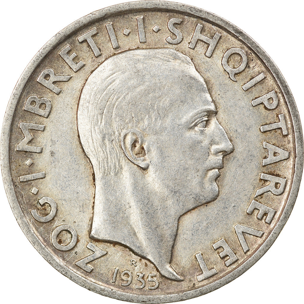 Monnaie, Albania, Zog I, Frang Ar, 1935, Rome, SUP, Argent, KM:16