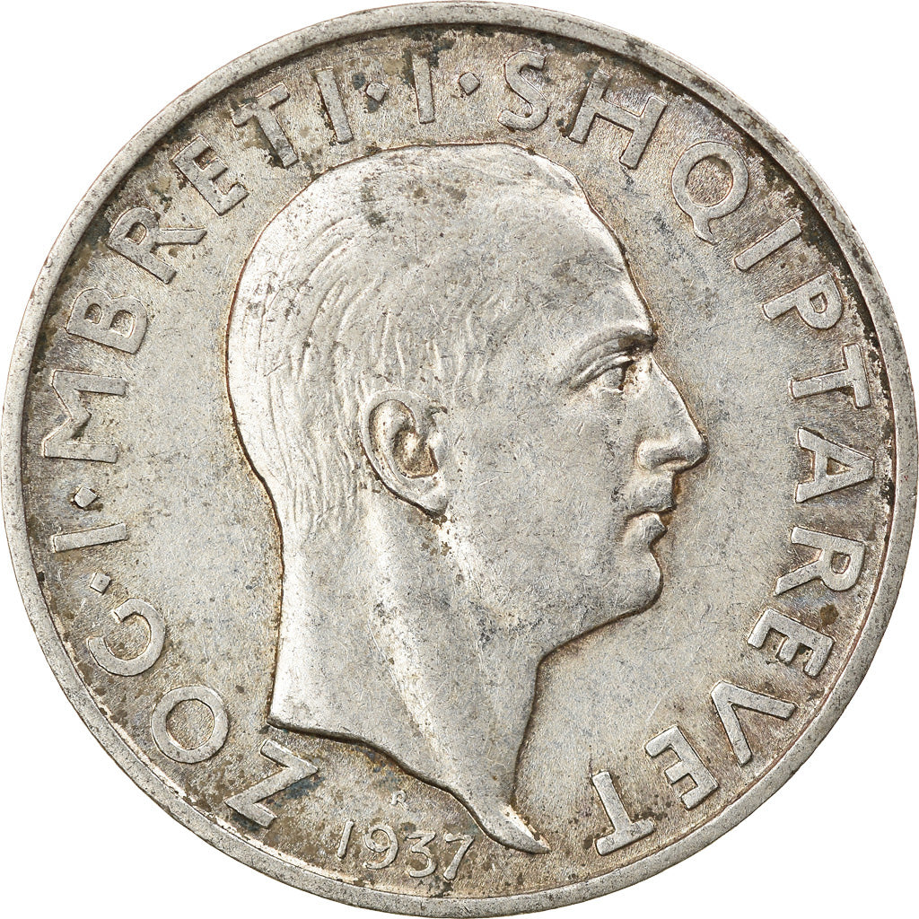 Monnaie, Albania, Zog I, Frang Ar, 1937, Rome, TTB+, Argent, KM:18
