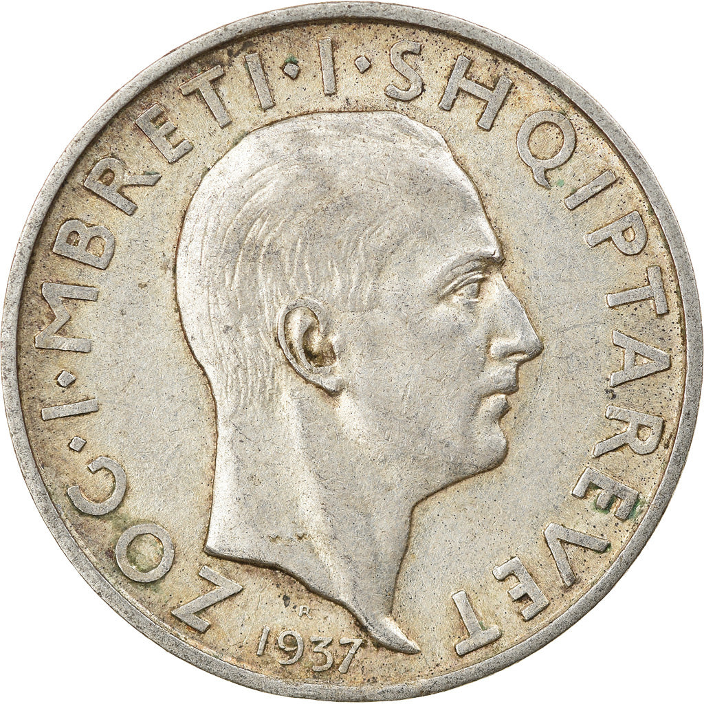 Monnaie, Albania, Zog I, Frang Ar, 1937, Rome, TTB+, Argent, KM:18
