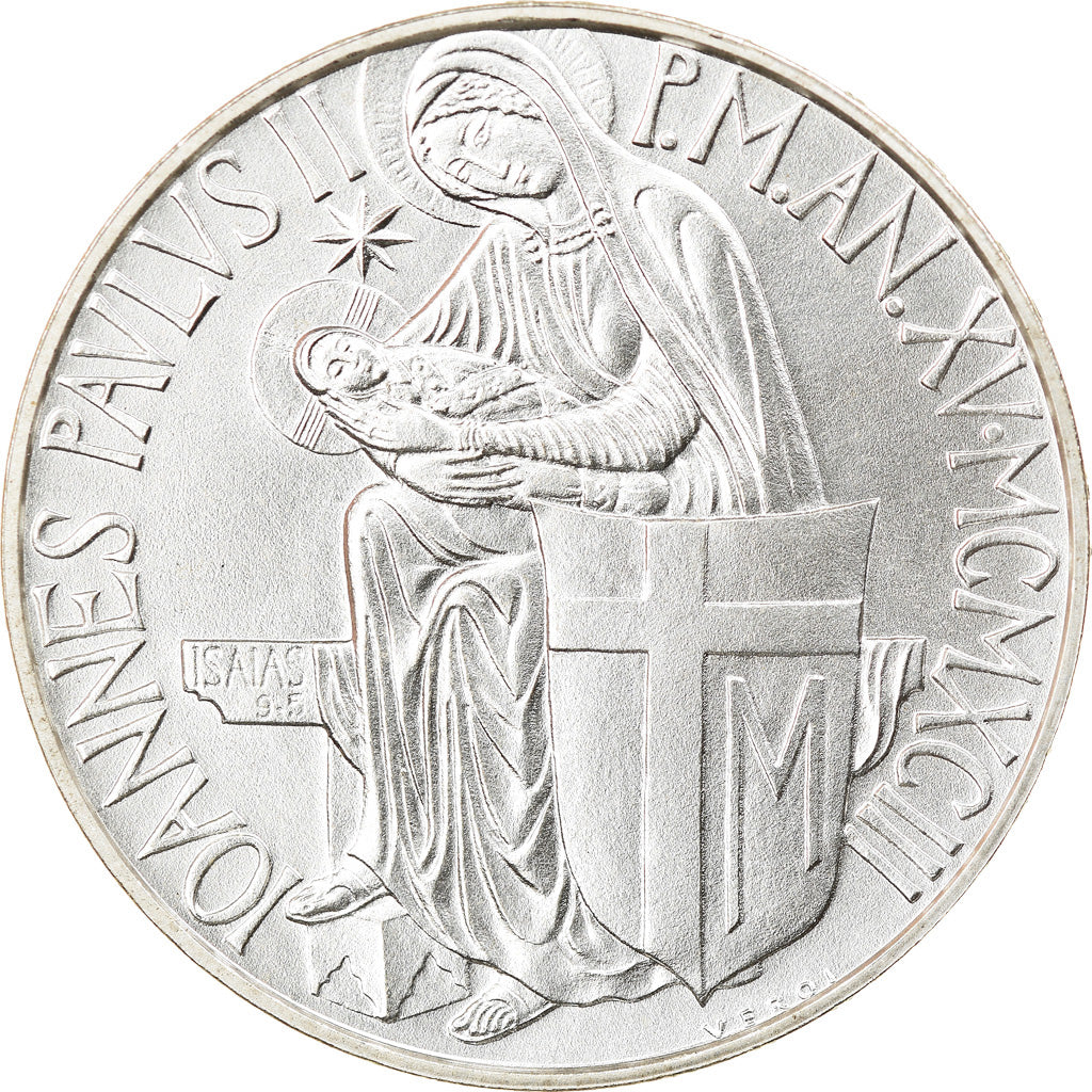 Coin, VATICAN CITY, John Paul II, 500 Lire, 1993, Roma, MS(65-70), Silver