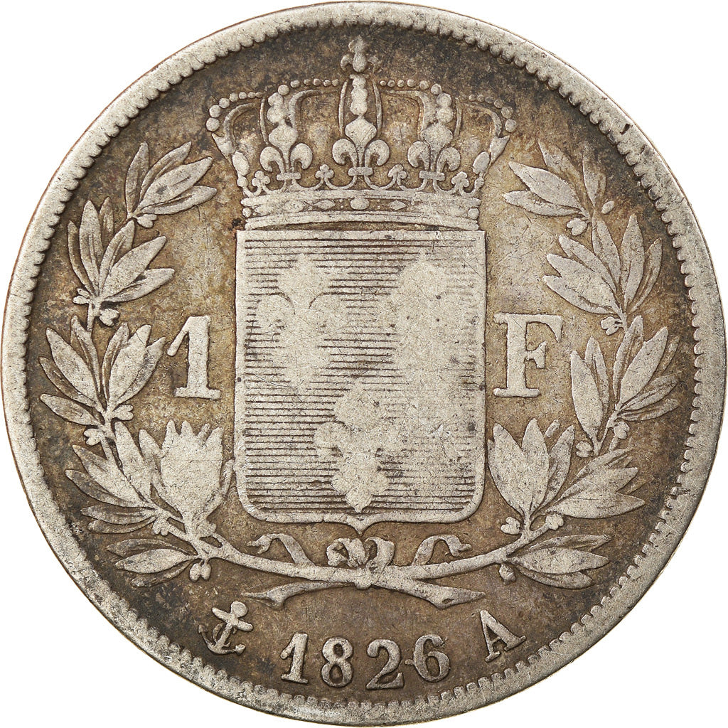 Coin, France, Charles X, Franc, 1826, Paris, VF(20-25), Silver, KM:724.1