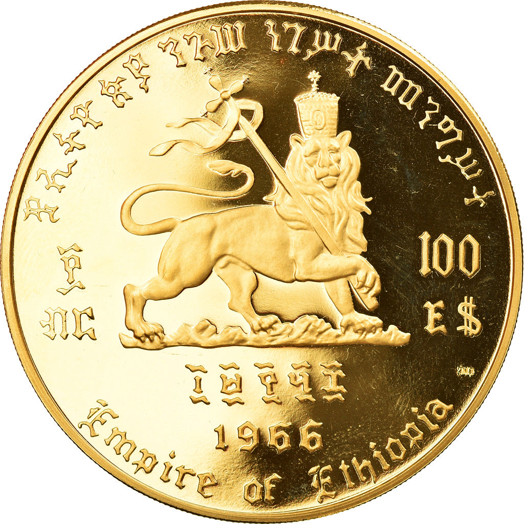 Moneta, Etiopia, Haile Selassie, 100 Dollars, 1966, FDC, Oro, KM:41