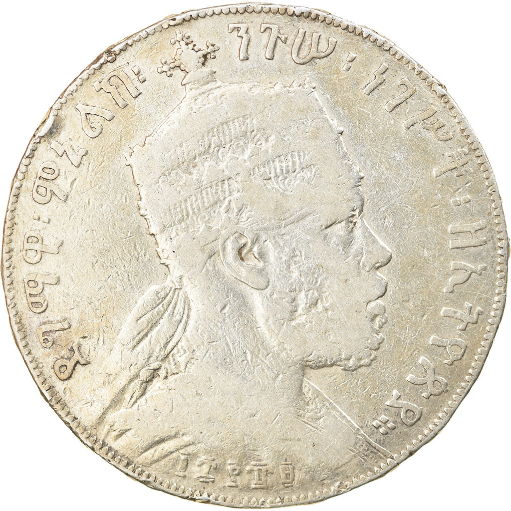 Coin, Ethiopia, Menelik II, Birr, 1897, Paris, VF(20-25), Silver, KM:5