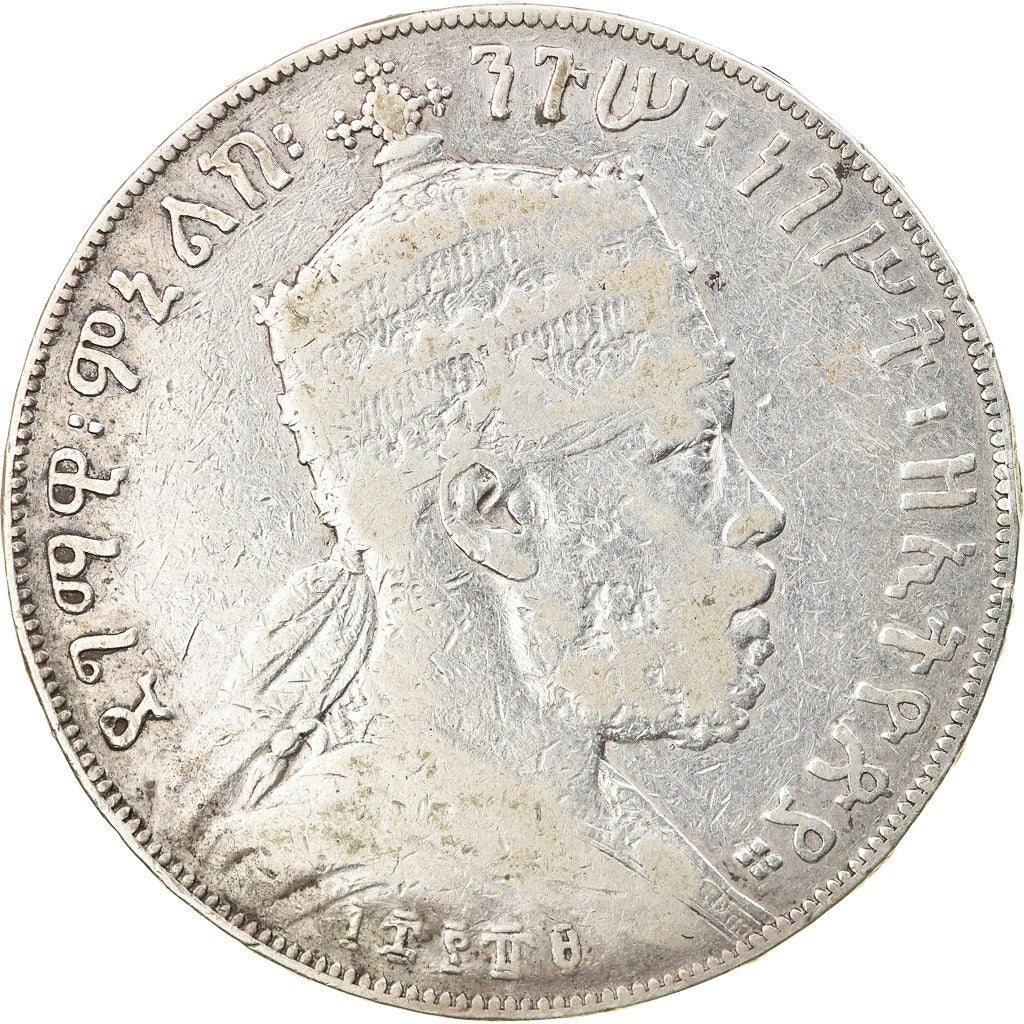 Coin, Ethiopia, Menelik II, Birr, 1897, Paris, VF(30-35), Silver, KM:5
