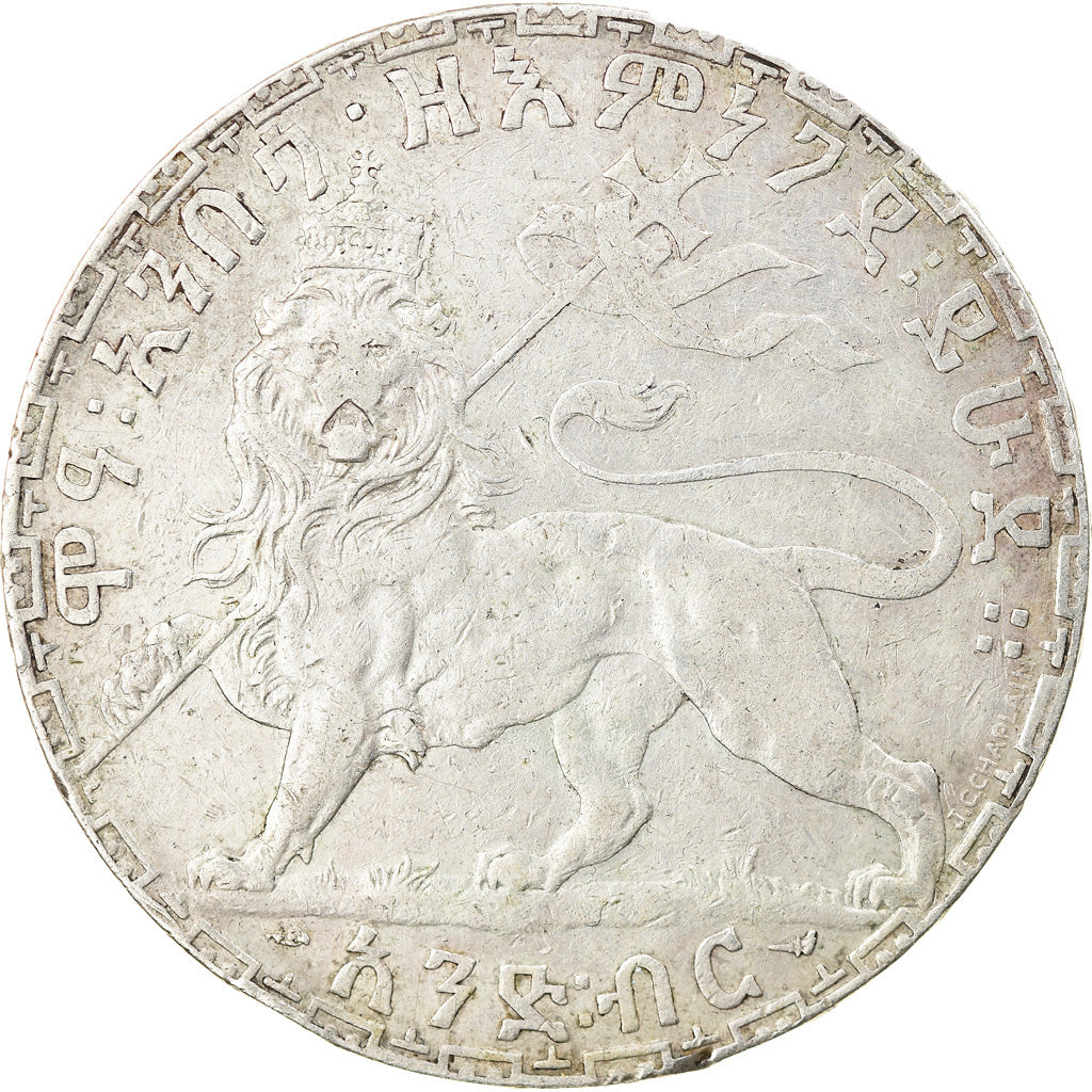 Moneta, Etiopia, Menelik II, Birr, 1892 (1899), Paris, BB, Argento, KM:19