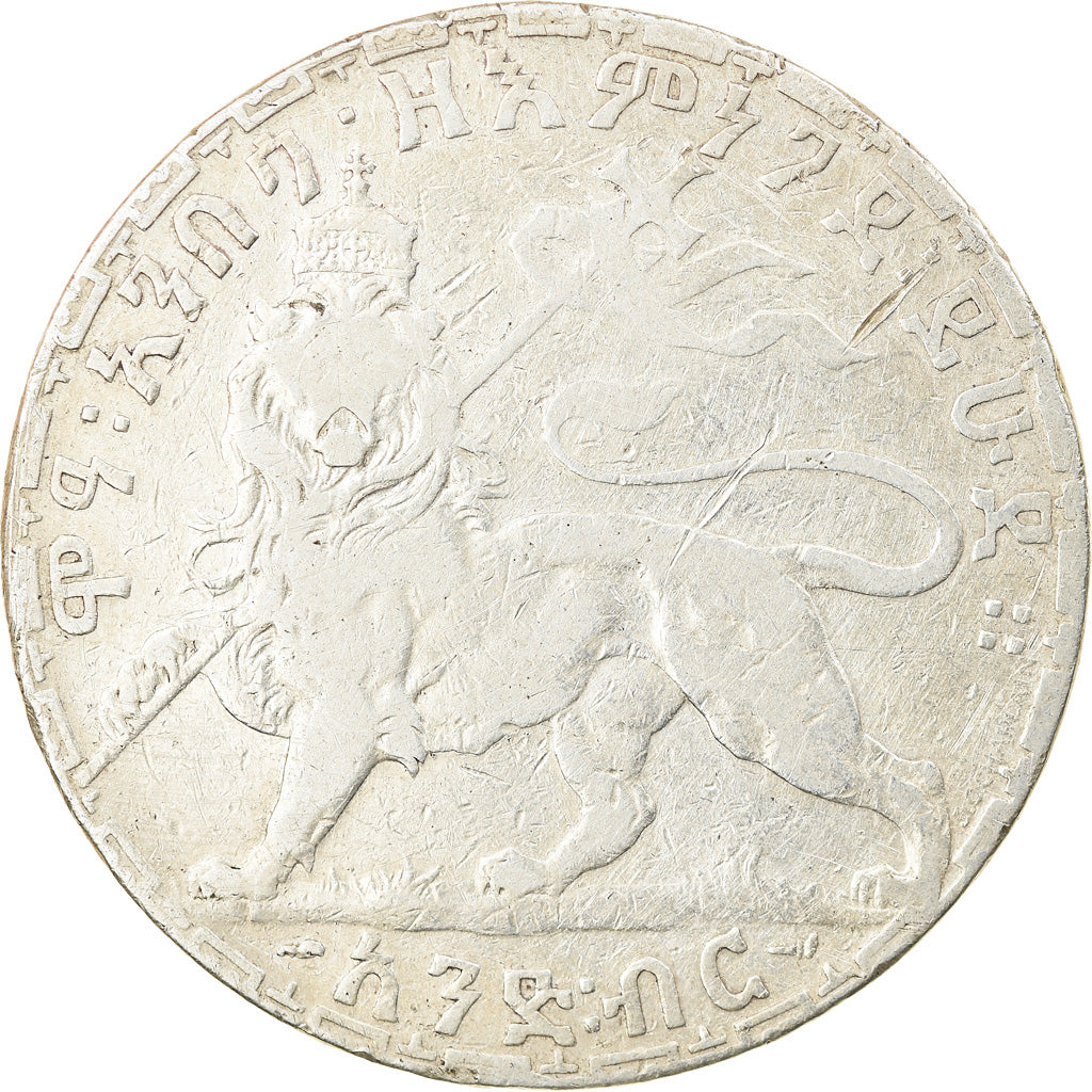Coin, Ethiopia, Menelik II, Birr, 1902, Paris, VF(20-25), Silver, KM:19
