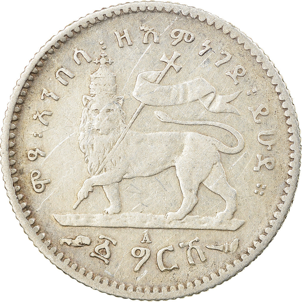 Coin, Ethiopia, Menelik II, 1/8 Birr, 1895 (EE 1887), Paris, F(12-15), Silver