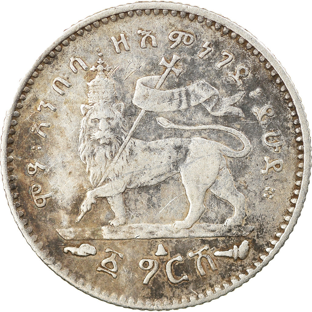 Coin, Ethiopia, Menelik II, 1/8 Birr, 1895 (EE 1887), Paris, VF(30-35), Silver