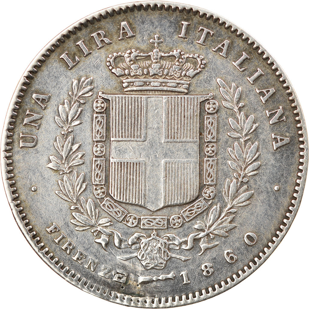Munten, Italiaanse staten, EMILIA, Vittorio Emanuele II, Lira, 1860, Florence