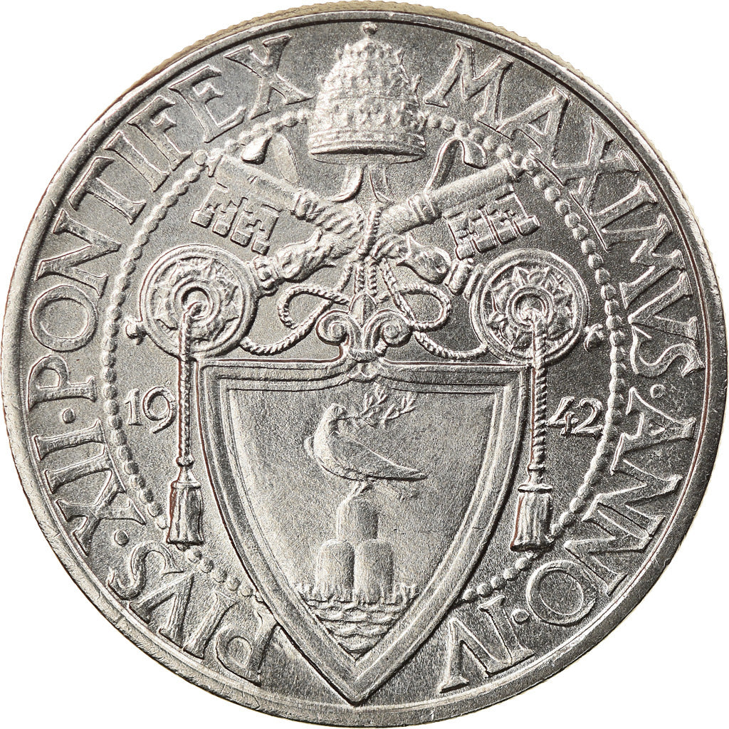Moneta, CITTÀ DEL VATICANO, Pius XII, 20 Centesimi, 1942, Roma, SPL-, Acciaio