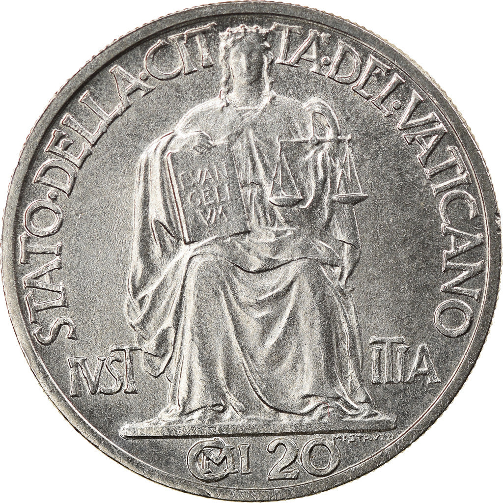 Moneta, CITTÀ DEL VATICANO, Pius XII, 20 Centesimi, 1942, Roma, SPL-, Acciaio