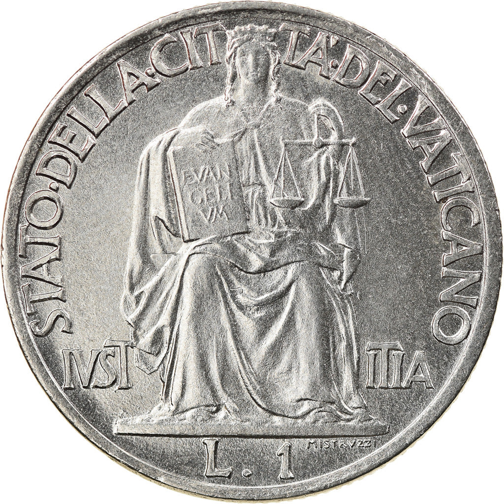 Münze, Vatikanstadt, Pius XII, Lira, 1942, Roma, VZ, Stainless Steel, KM:35