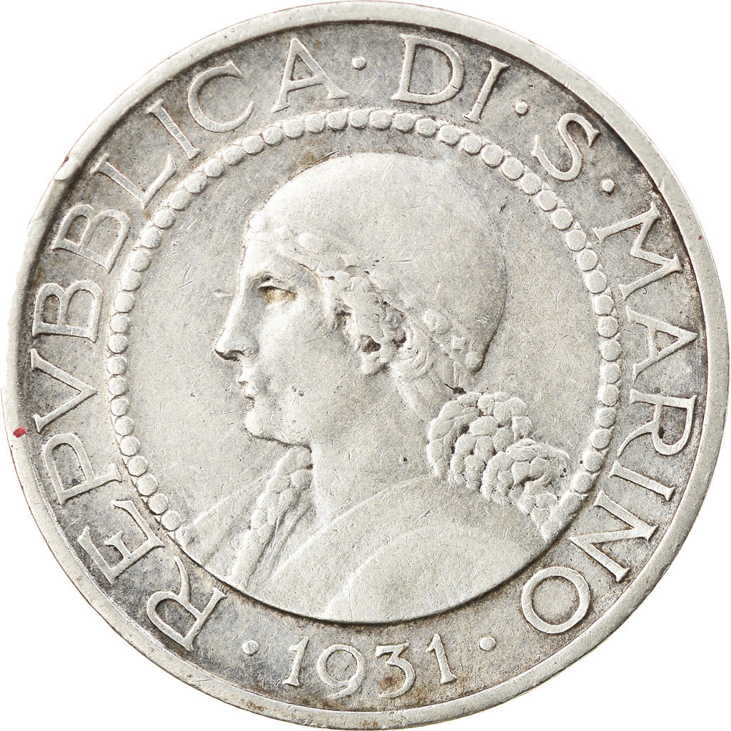Monnaie, San Marino, 5 Lire, 1931, Rome, SUP, Argent, KM:9