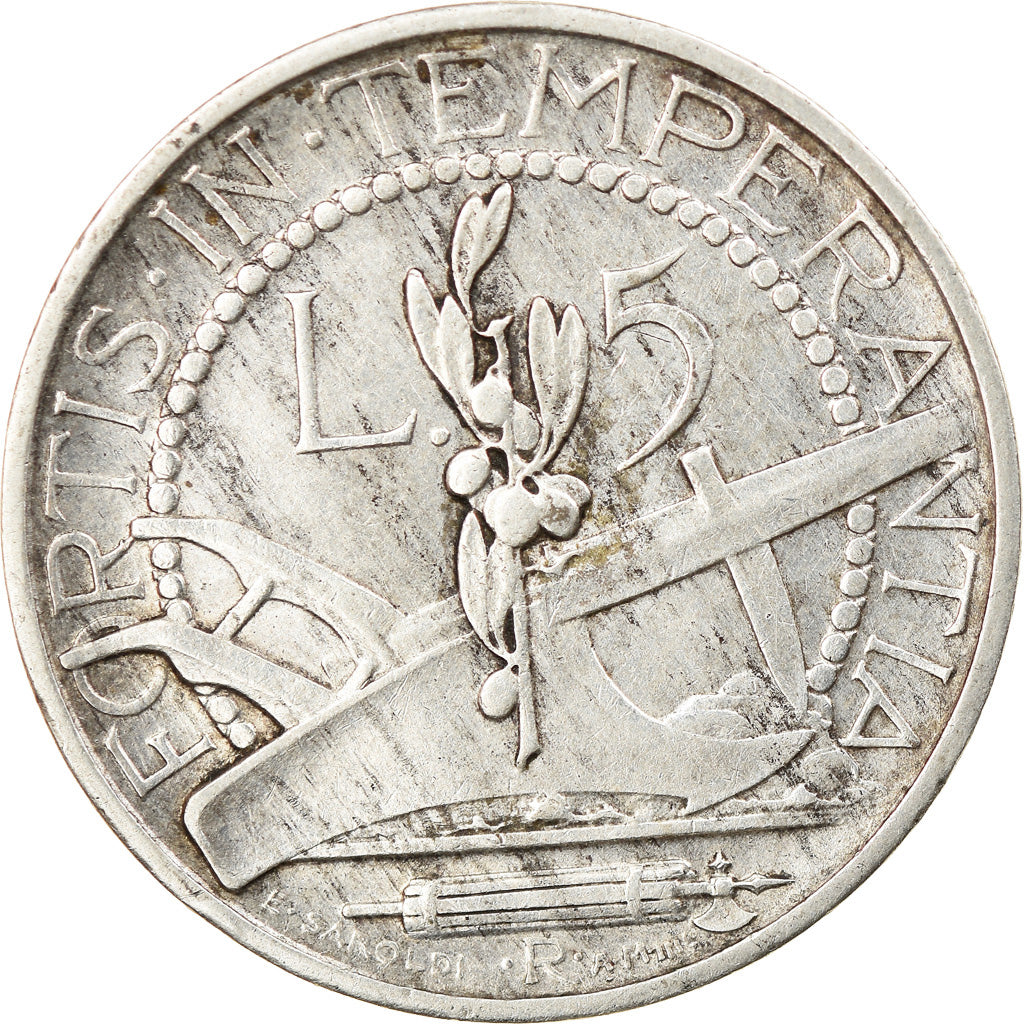 Monnaie, San Marino, 5 Lire, 1931, Rome, SUP, Argent, KM:9