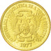 SAINT THOMAS & PRINCE ISLAND, 50 Centimos, 1977, KM #25, MS(63), Brass, 17, 1.75