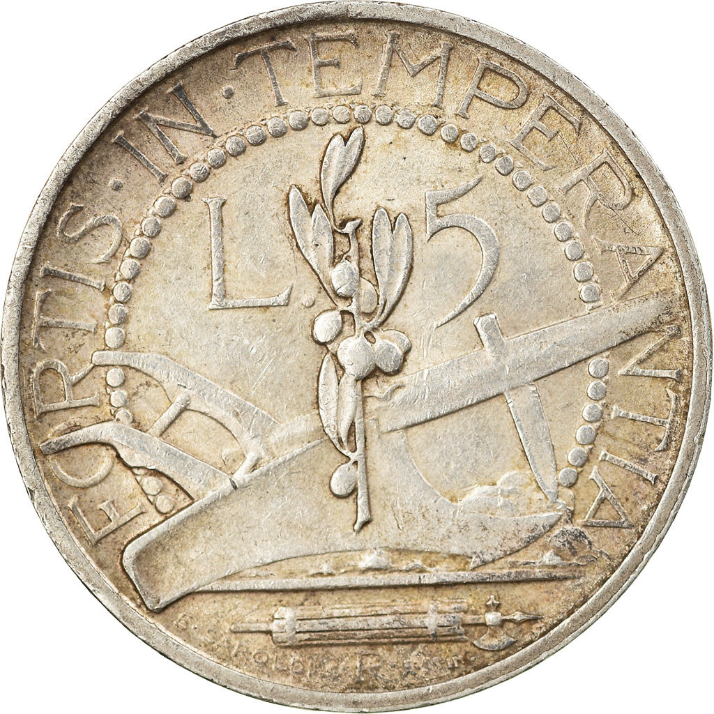 Moneda, San Marino, 5 Lire, 1936, Rome, EBC, Plata, KM:9