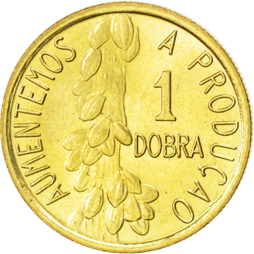 SAINT THOMAS & PRINCE ISLAND, Dobra, 1977, KM #26, MS(63), Brass, 20, 2.98