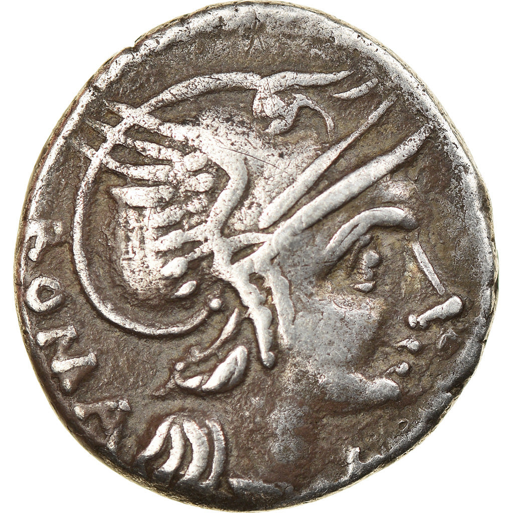 Moneta, Flaminia, Denarius, Rome, MB+, Argento, Crawford:302/1