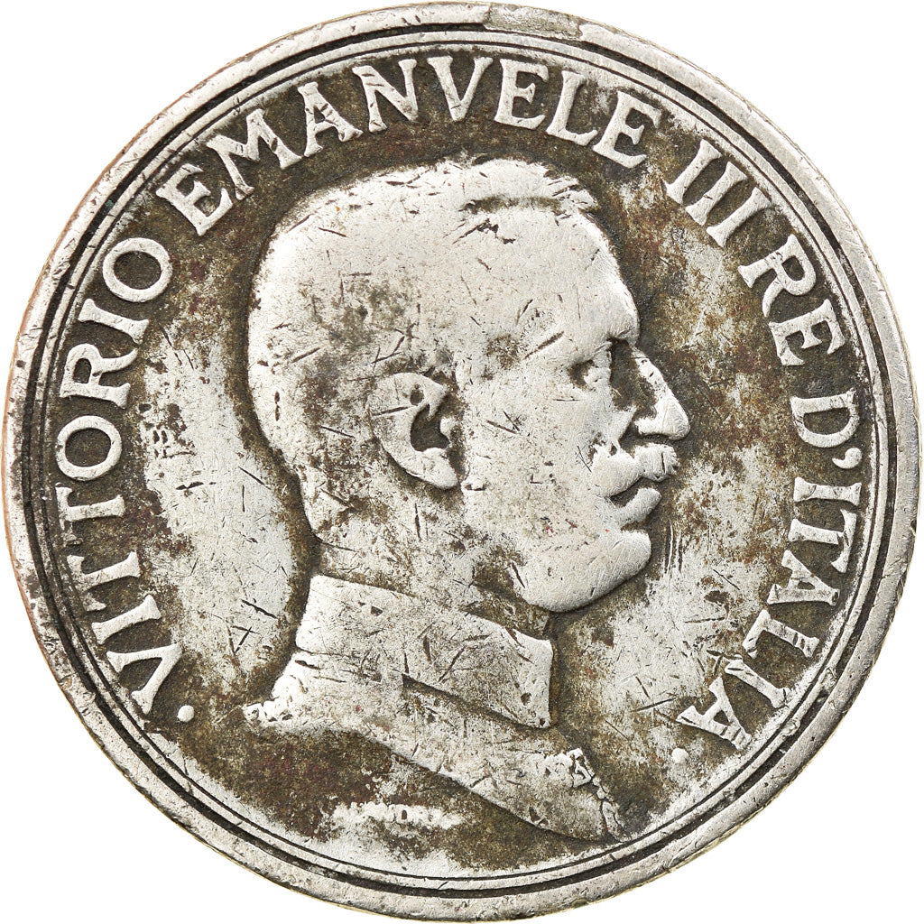 Moneda, Italia, Vittorio Emanuele III, 2 Lire, 1916, Rome, BC+, Plata, KM:55