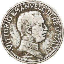 Moneda, Italia, Vittorio Emanuele III, 2 Lire, 1916, Rome, BC+, Plata, KM:55