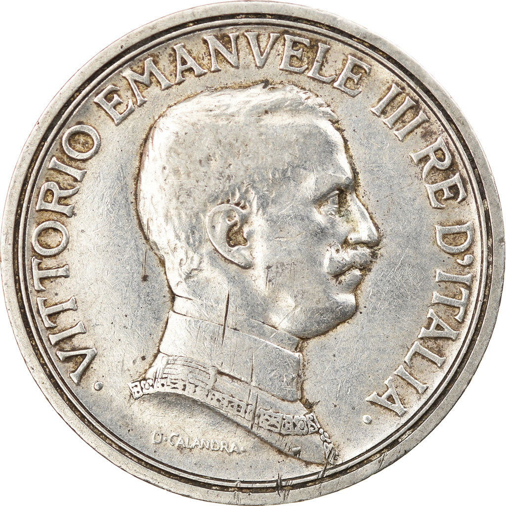 Moneta, Włochy, Vittorio Emanuele III, 2 Lire, 1916, Rome, EF(40-45), Srebro