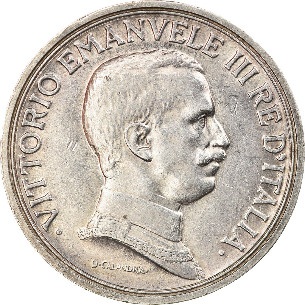 Coin, Italy, Vittorio Emanuele III, 2 Lire, 1916, Rome, AU(55-58), Silver, KM:55