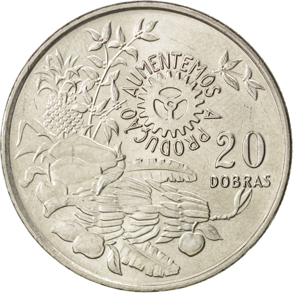 SAINT THOMAS & PRINCE ISLAND, 20 Dobras, 1977, KM #30, MS(63), Copper-Nickel...
