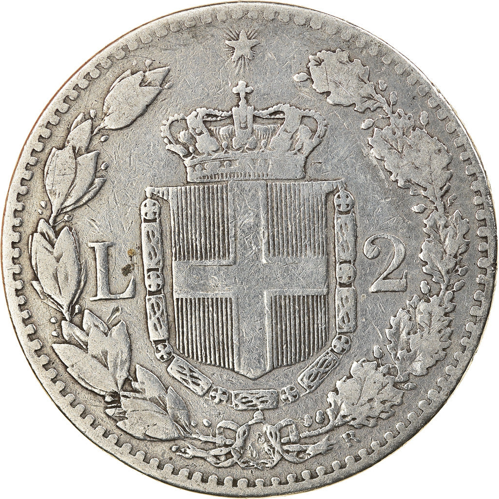 Moneta, Włochy, Umberto I, 2 Lire, 1887, Rome, VF(20-25), Srebro, KM:23